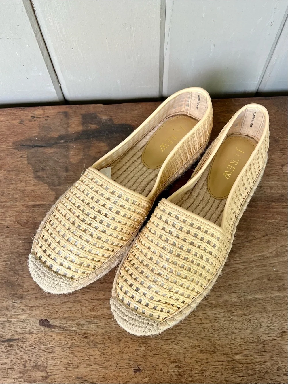 J Crew Factory Woven Espadrille Flats NWOB Women's 7.5